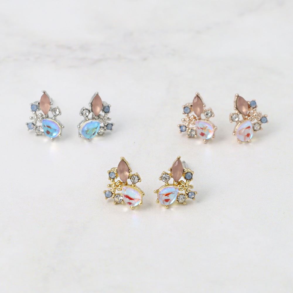ピアス ニッケルフリー メタル メニー ストーン チタンポスト スタッドピアス