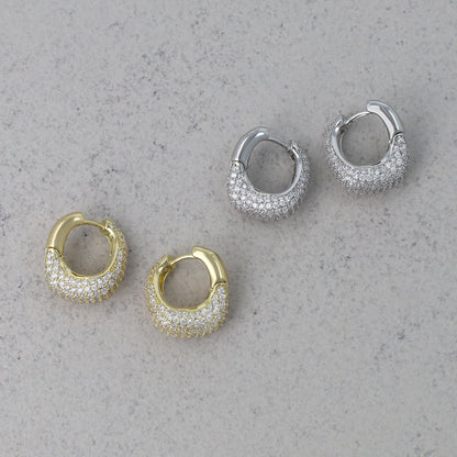 ピアス ニッケルフリー メタル メニー キュービックジルコニア ツイスト キャッチレス フープピアス