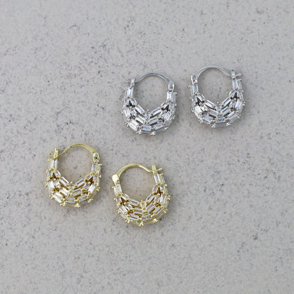 ピアス ニッケルフリー メタル メニー キュービックジルコニア キャッチレス フープピアス