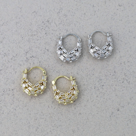 ピアス ニッケルフリー メタル メニー キュービックジルコニア キャッチレス フープピアス