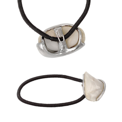 ヘアゴム mini tsukekae pony メタル マーブル ヘアゴム2本付き（ブラウン/ブラック）