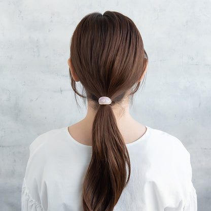 ヘアゴム mini tsukekae pony メタル マーブル ヘアゴム2本付き（ブラウン/ブラック）