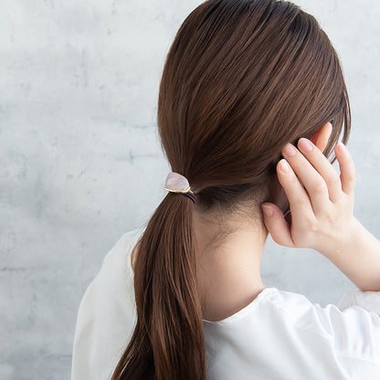 ヘアゴム mini tsukekae pony メタル マーブル ヘアゴム2本付き（ブラウン/ブラック）