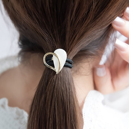 ヘアゴム メタル ハート ラメ カラー