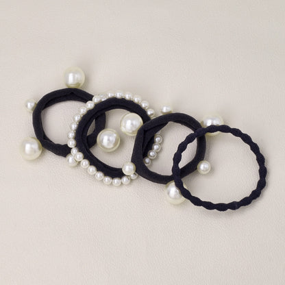 ヘアゴム Candy Arrang パール ドット シェイプ リングゴム  4本セット セットゴム