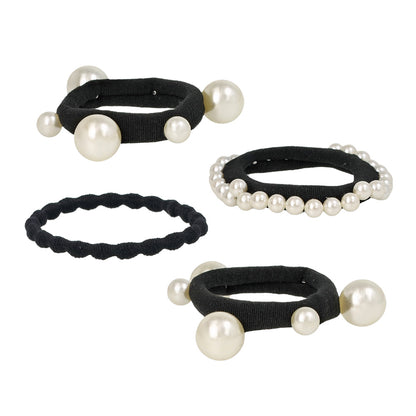 ヘアゴム Candy Arrang パール ドット シェイプ リングゴム  4本セット セットゴム