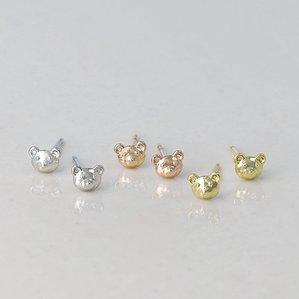 ピアス tiny. ニッケルフリー メタル クマ アニマル 極小 スタッドピアス