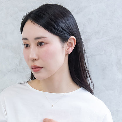 ピアス ニッケルフリー rose cut キュービックジルコニア メタル フレーム ハート パール 極小 チタンポスト スタッドピアス