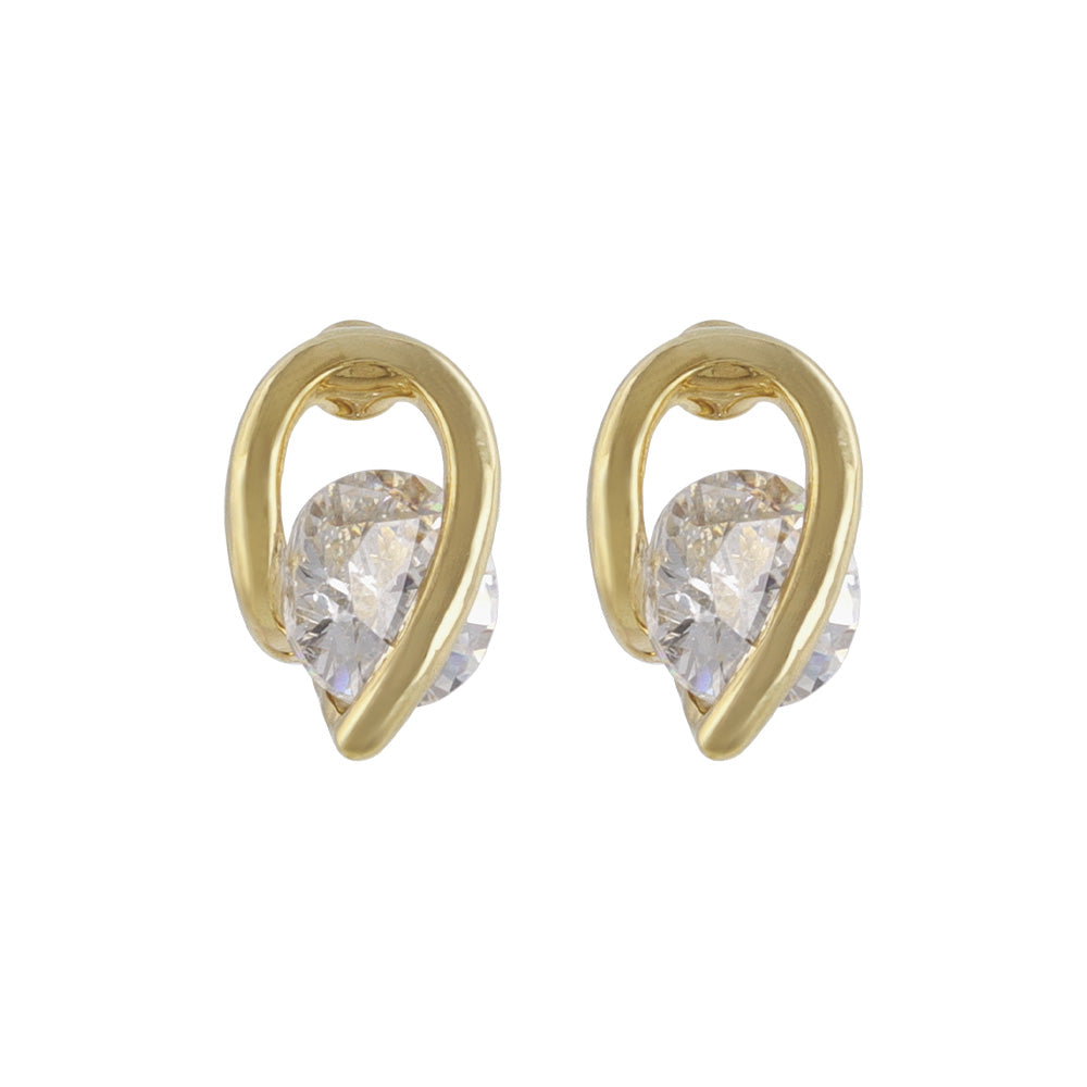 ピアス ニッケルフリー メタル ライン フレーム キュービックジルコニア ダブルロックキャッチ ピュアチタニウムポスト スタッドピアス