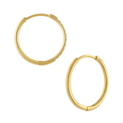 ピアス ステンレス メタル キュービックジルコニア 9粒 直径14mm 幅1.2mm キャッチレス ワンタッチ サージカルステンレスポスト フープピアス