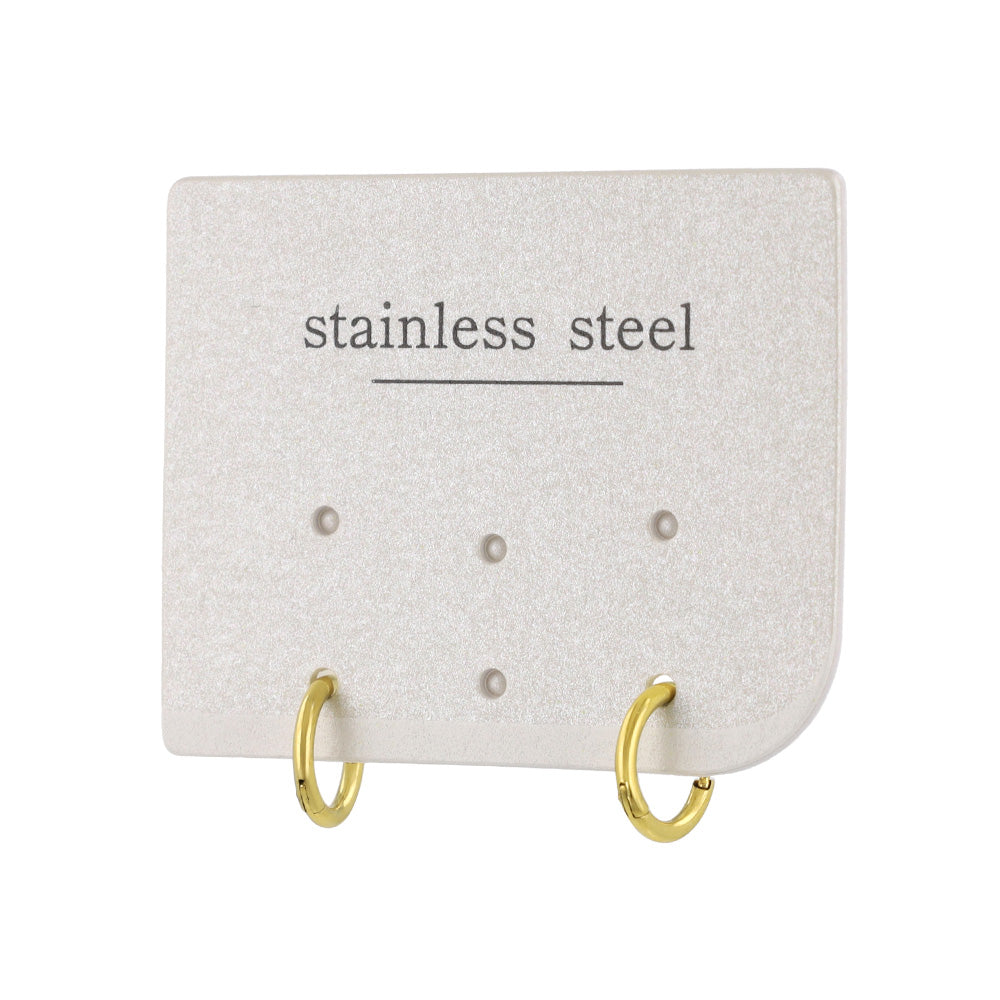 ピアス ステンレス メタル 甲丸 直径8mm 幅1.2mm キャッチレス ワンタッチ サージカルステンレスポスト フープピアス