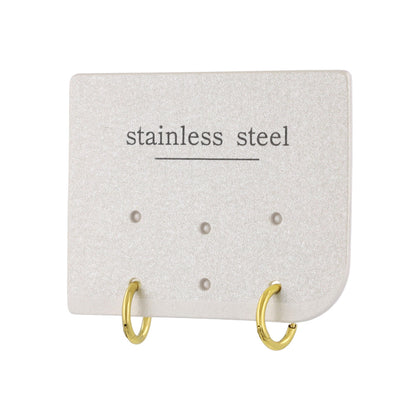 ピアス ステンレス メタル 甲丸 直径8mm 幅1.2mm キャッチレス ワンタッチ サージカルステンレスポスト フープピアス