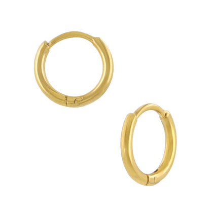ピアス ステンレス メタル 甲丸 直径8mm 幅1.2mm キャッチレス ワンタッチ サージカルステンレスポスト フープピアス
