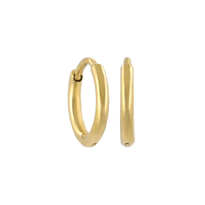 ピアス ステンレス メタル 甲丸 直径8mm 幅1.2mm キャッチレス ワンタッチ サージカルステンレスポスト フープピアス