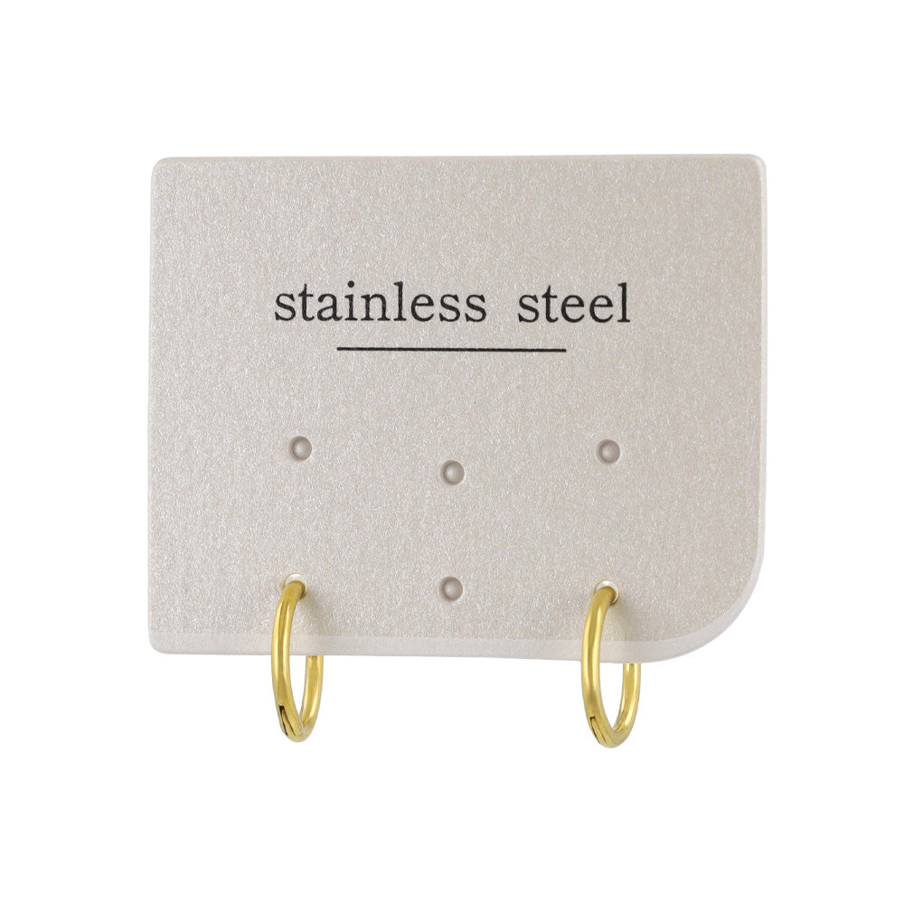 ピアス ステンレス メタル 甲丸 直径10mm 幅1.2mm キャッチレス ワンタッチ サージカルステンレスポスト フープピアス