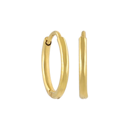 ピアス ステンレス メタル 甲丸 直径10mm 幅1.2mm キャッチレス ワンタッチ サージカルステンレスポスト フープピアス