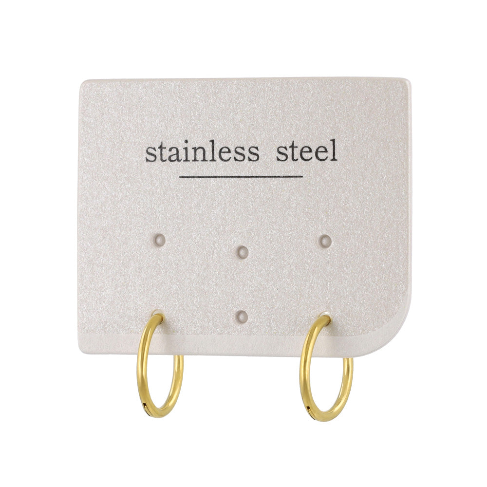 ピアス ステンレス メタル 甲丸 直径12mm 幅1.2mm キャッチレス ワンタッチ サージカルステンレスポスト フープピアス
