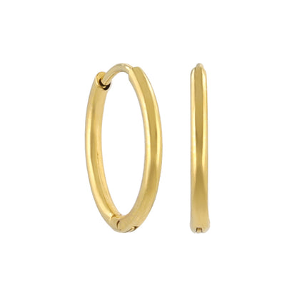 ピアス ステンレス メタル 甲丸 直径12mm 幅1.2mm キャッチレス ワンタッチ サージカルステンレスポスト フープピアス