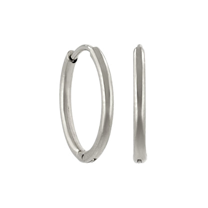 ピアス ステンレス メタル 甲丸 直径12mm 幅1.2mm キャッチレス ワンタッチ サージカルステンレスポスト フープピアス