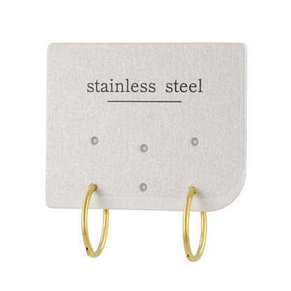 ピアス ステンレス メタル 甲丸 直径14mm 幅1.2mm キャッチレス ワンタッチ サージカルステンレスポスト フープピアス