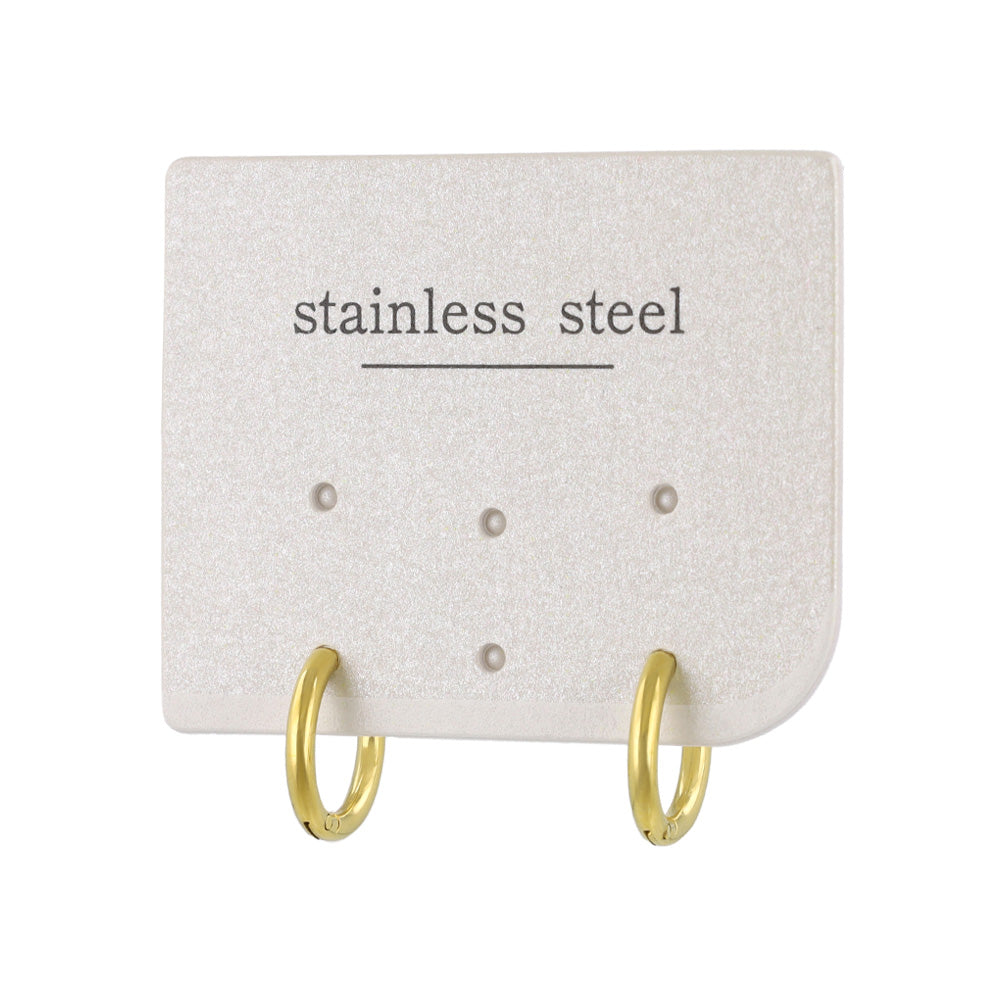 ピアス ステンレス メタル 甲丸 直径11mm 幅1.6mm キャッチレス ワンタッチ サージカルステンレスポスト フープピアス
