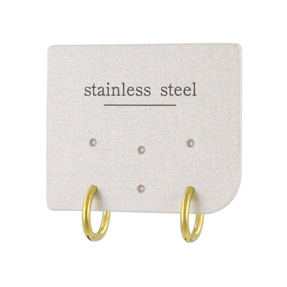 ピアス ステンレス メタル 甲丸 直径11mm 幅1.6mm キャッチレス ワンタッチ サージカルステンレスポスト フープピアス