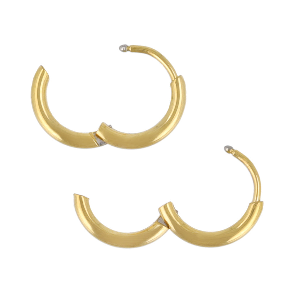ピアス ステンレス メタル 甲丸 直径11mm 幅1.6mm キャッチレス ワンタッチ サージカルステンレスポスト フープピアス