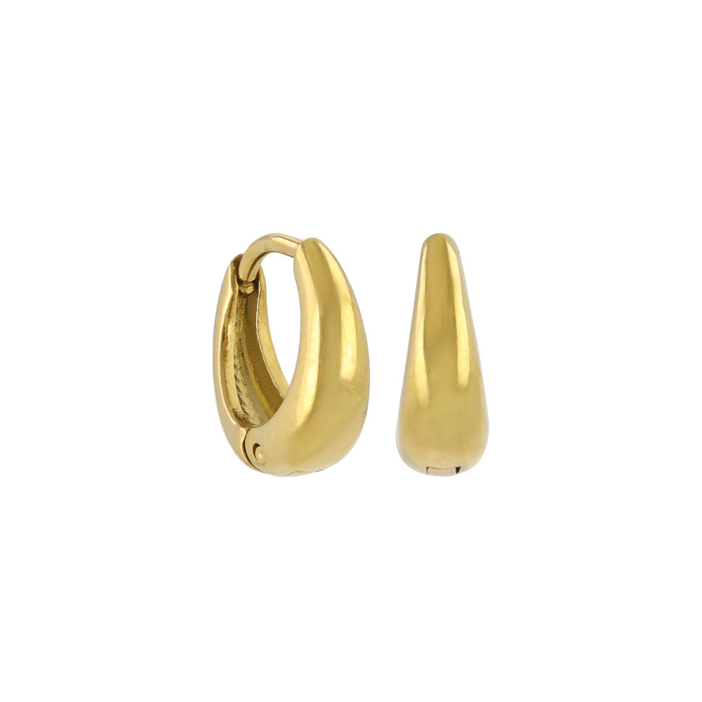 ピアス ステンレス メタル ワイド ライン 直径12mm キャッチレス ワンタッチ サージカルステンレスポスト フープピアス