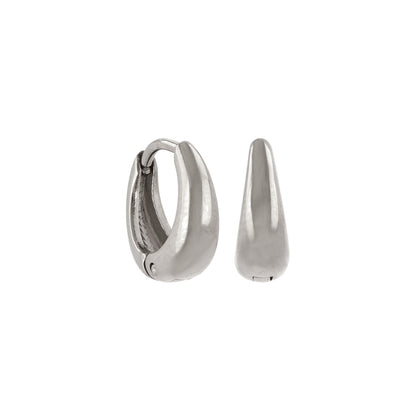 ピアス ステンレス メタル ワイド ライン 直径12mm キャッチレス ワンタッチ サージカルステンレスポスト フープピアス