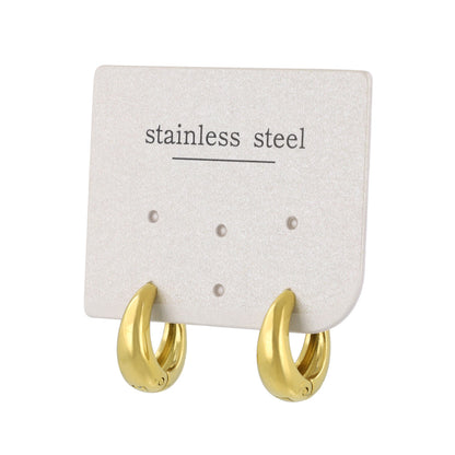ピアス ステンレス メタル ワイド ライン 直径13mm キャッチレス ワンタッチ サージカルステンレスポスト フープピアス