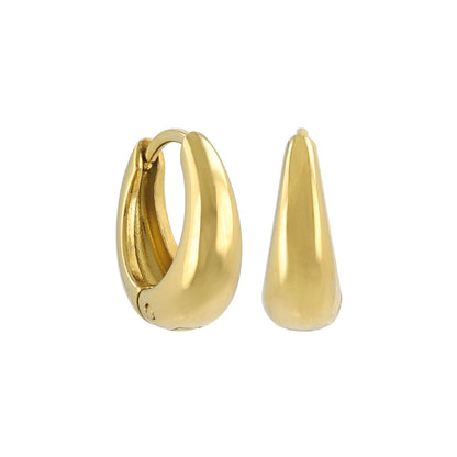 ピアス ステンレス メタル ワイド ライン 直径13mm キャッチレス ワンタッチ サージカルステンレスポスト フープピアス