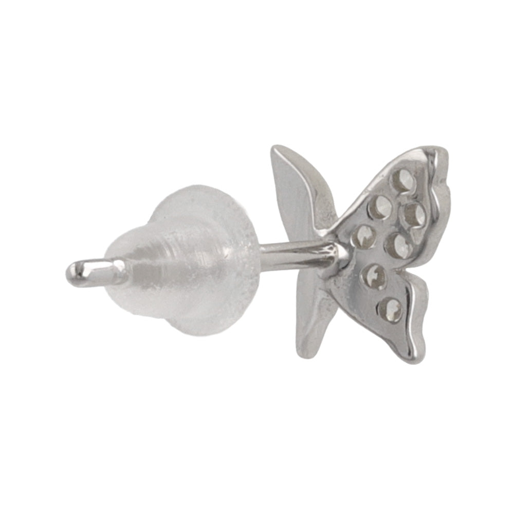 ピアス ニッケルフリー シルバー925 ミニ 蝶 キュービックジルコニア スタッドピアス