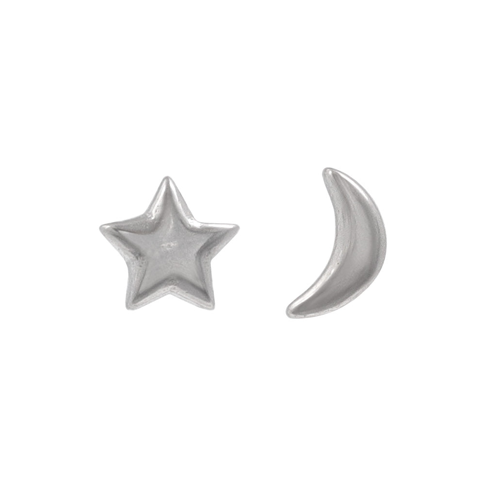 ピアス ニッケルフリー シルバー925 ミニ 星 月 スタッドピアス