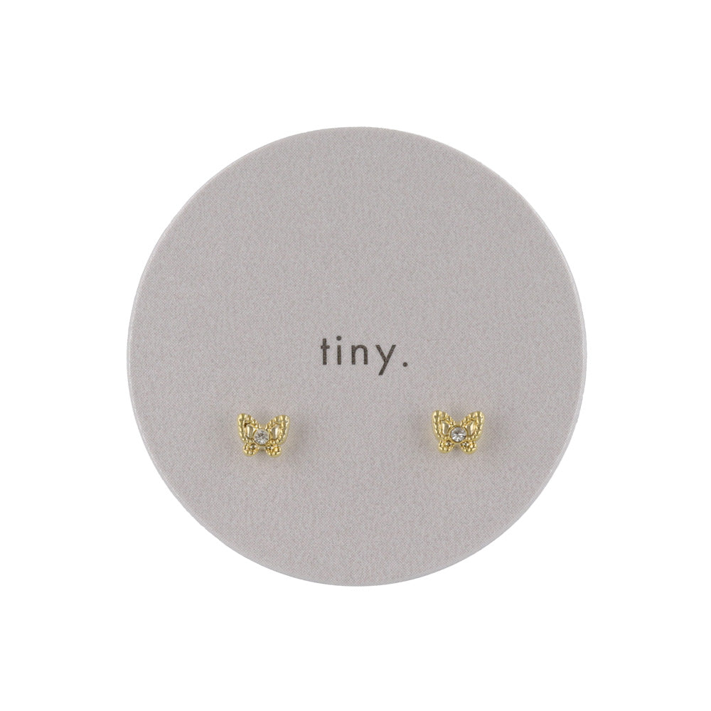 ピアス tiny. ニッケルフリー メタル 蝶 ストーン 極小 スタッドピアス