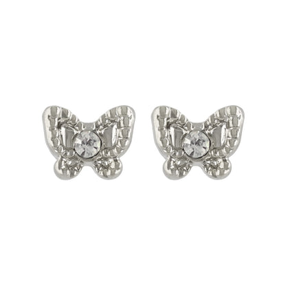ピアス tiny. ニッケルフリー メタル 蝶 ストーン 極小 スタッドピアス