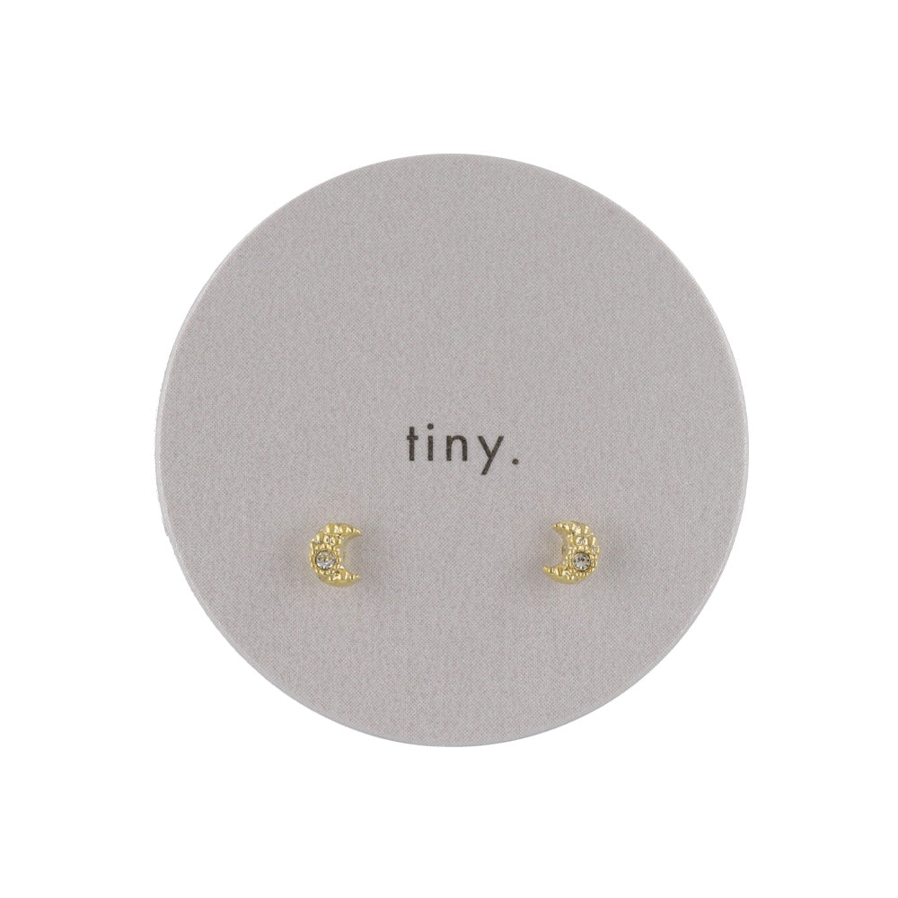 ピアス tiny. ニッケルフリー メタル 三日月 ストーン 極小 スタッドピアス