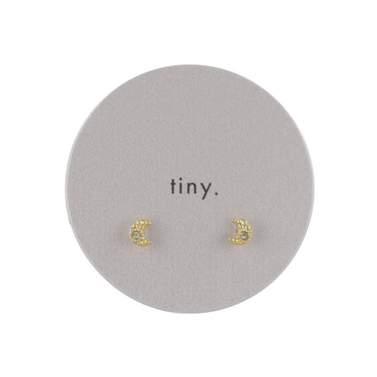 ピアス tiny. ニッケルフリー メタル 三日月 ストーン 極小 スタッドピアス
