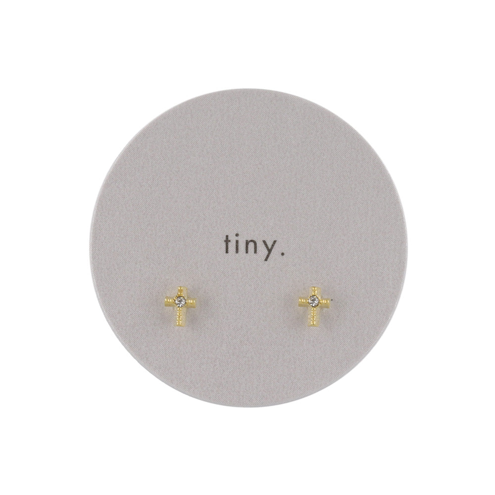 ピアス tiny. ニッケルフリー メタル クロス ストーン 極小 スタッドピアス