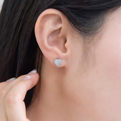 ピアス ニッケルフリー メタル ハート パール 6個セット チタンポスト スタッドピアス