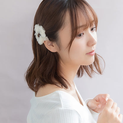 ヘアピン yura メタル リボン ハート ストーン チュール フリル モノトーン スリーピン