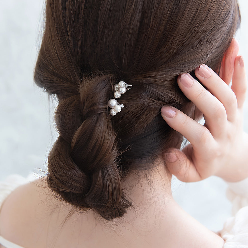 Classy ヘアピン ストーン パール ミックスカラー 2本セット アメピン