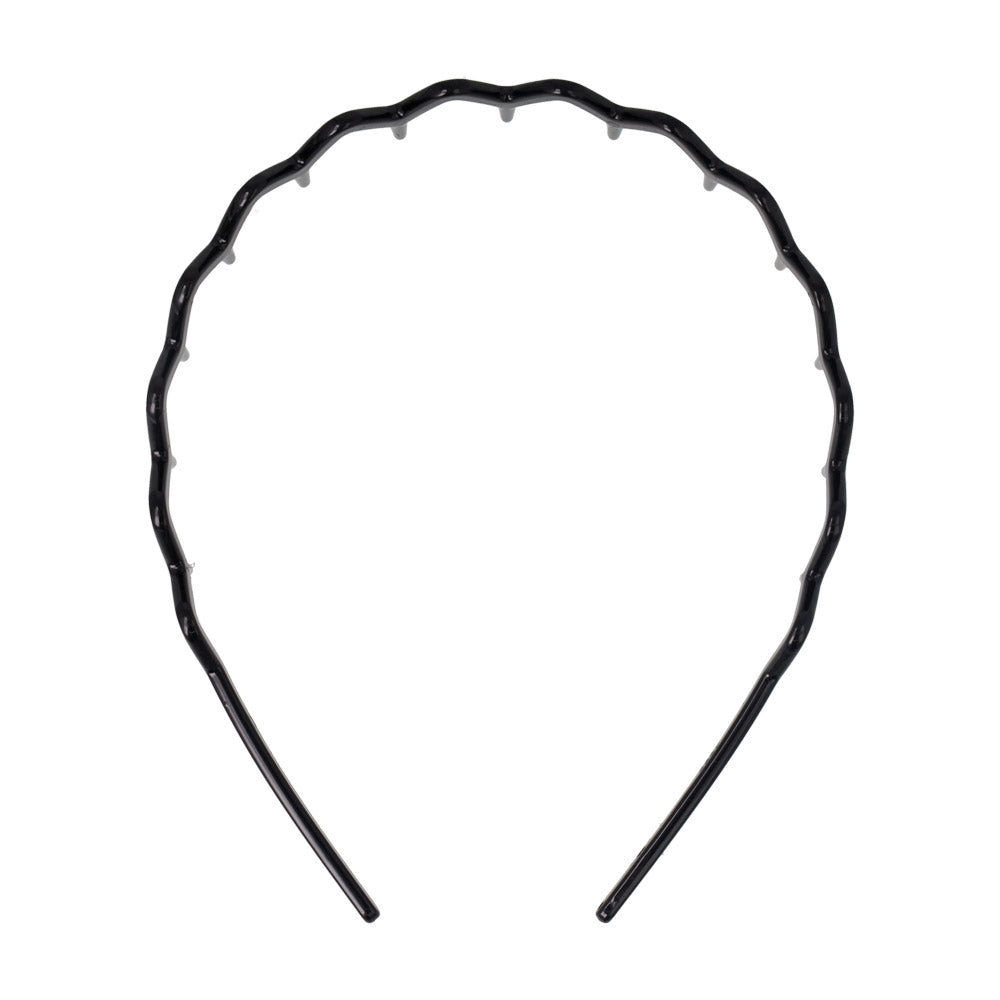 カチューシャ ギザギザ ウェーブ ベーシックカラー コームカチューシャ