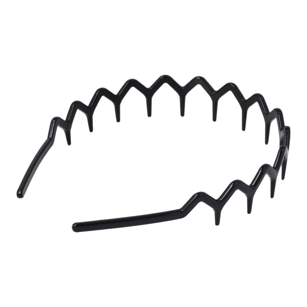 カチューシャ ギザギザ ウェーブ ベーシックカラー コームカチューシャ