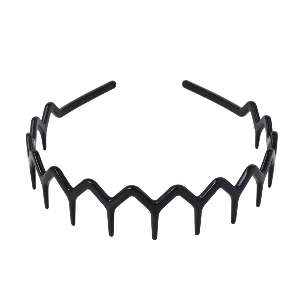 カチューシャ ギザギザ ウェーブ ベーシックカラー コームカチューシャ