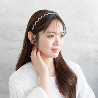 カチューシャ ギザギザ ウェーブ ベーシックカラー コームカチューシャ