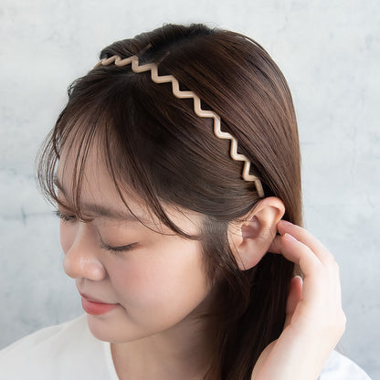 カチューシャ ギザギザ ウェーブ ベーシックカラー コームカチューシャ