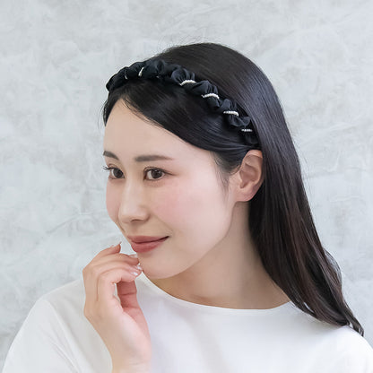 カチューシャ ぐるぐる ツイスト パール