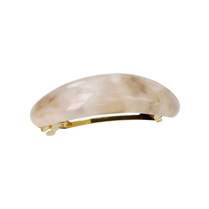 バレッタ ニッケルフリー マーブル カラー プランプ オーバル すべり止め付き サイズレスバレッタ