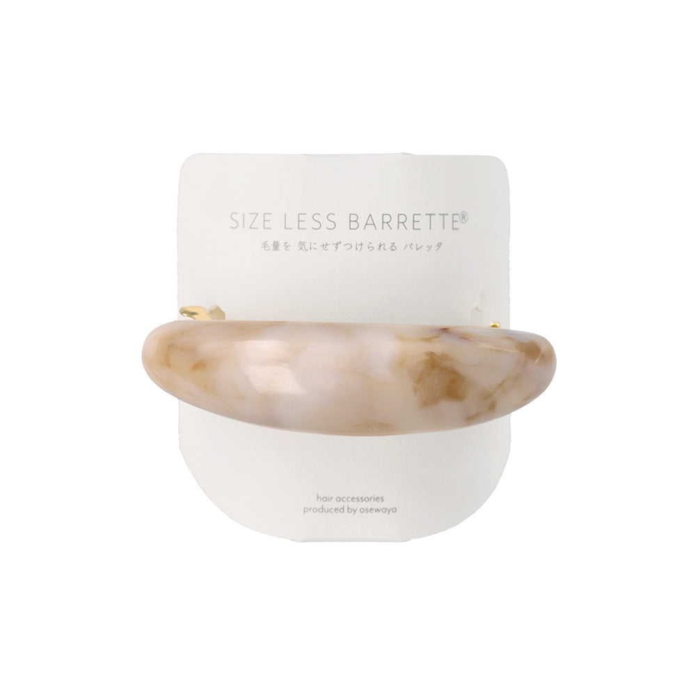 バレッタ ニッケルフリー マーブル カラー プランプ オーバル すべり止め付き サイズレスバレッタ