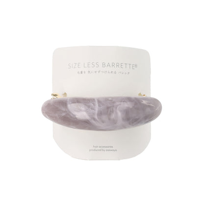 バレッタ ニッケルフリー マーブル カラー プランプ オーバル すべり止め付き サイズレスバレッタ